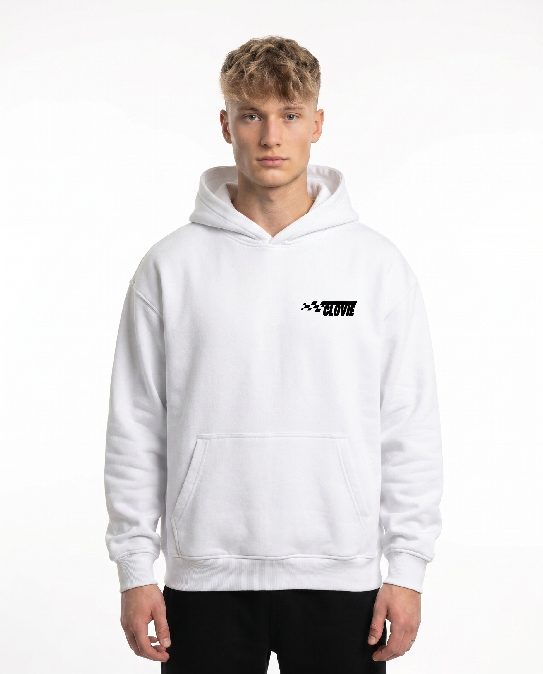 No brakes no limits OVS Hoodie Weiß - model front