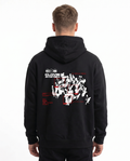 Clovie system Oversized Zip Hoodie Black - model back print