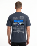 Nissan Skyline R34 Standard Tee India Ink Grey - model back print