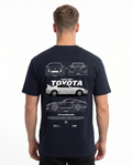 Toyota Supra MK4 Standard Tee French Navy - model back print