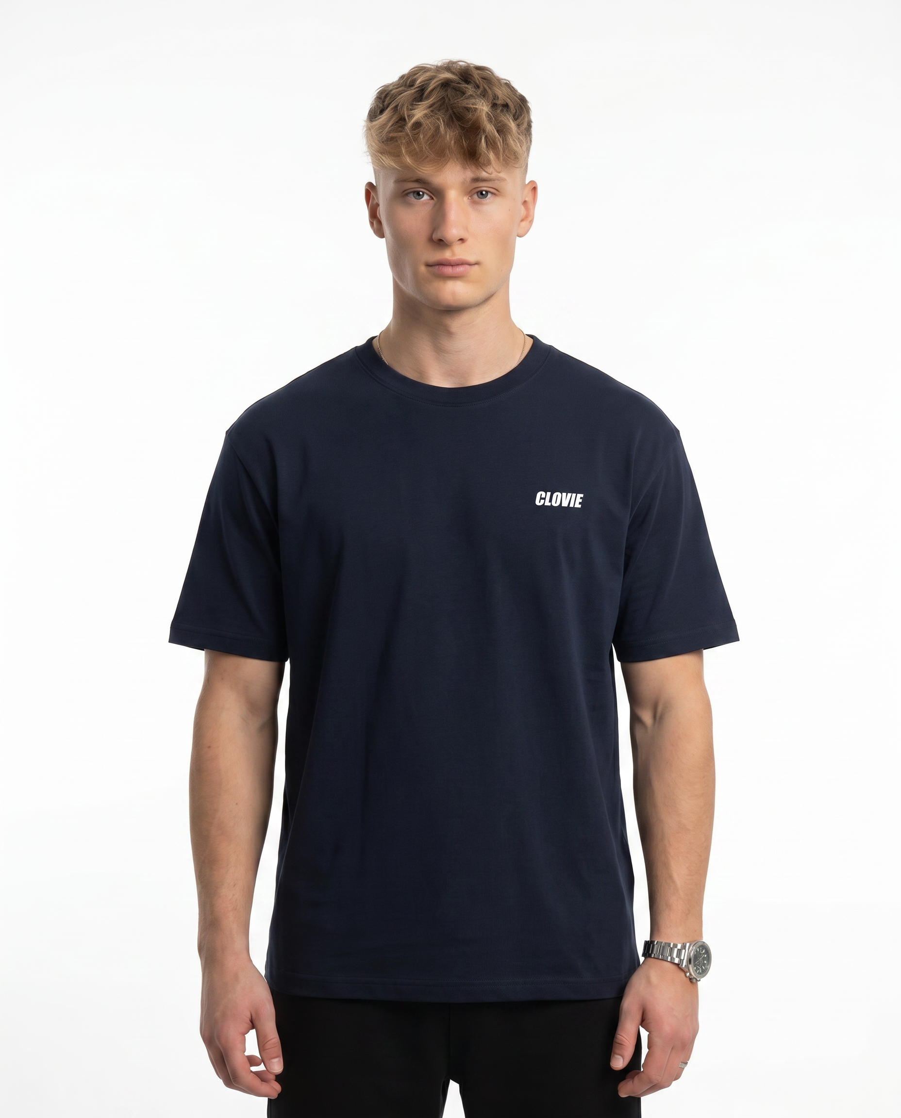 Toyota Supra MK4 Standard Tee French Navy - model front