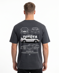 Toyota Supra MK4 Standard Tee India Ink Grey - model back print