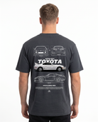 Toyota Supra MK4 Standard Tee India Ink Grey - model back print