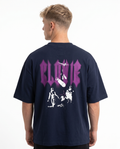 Bombs Oversized Tee French Navy - model back print