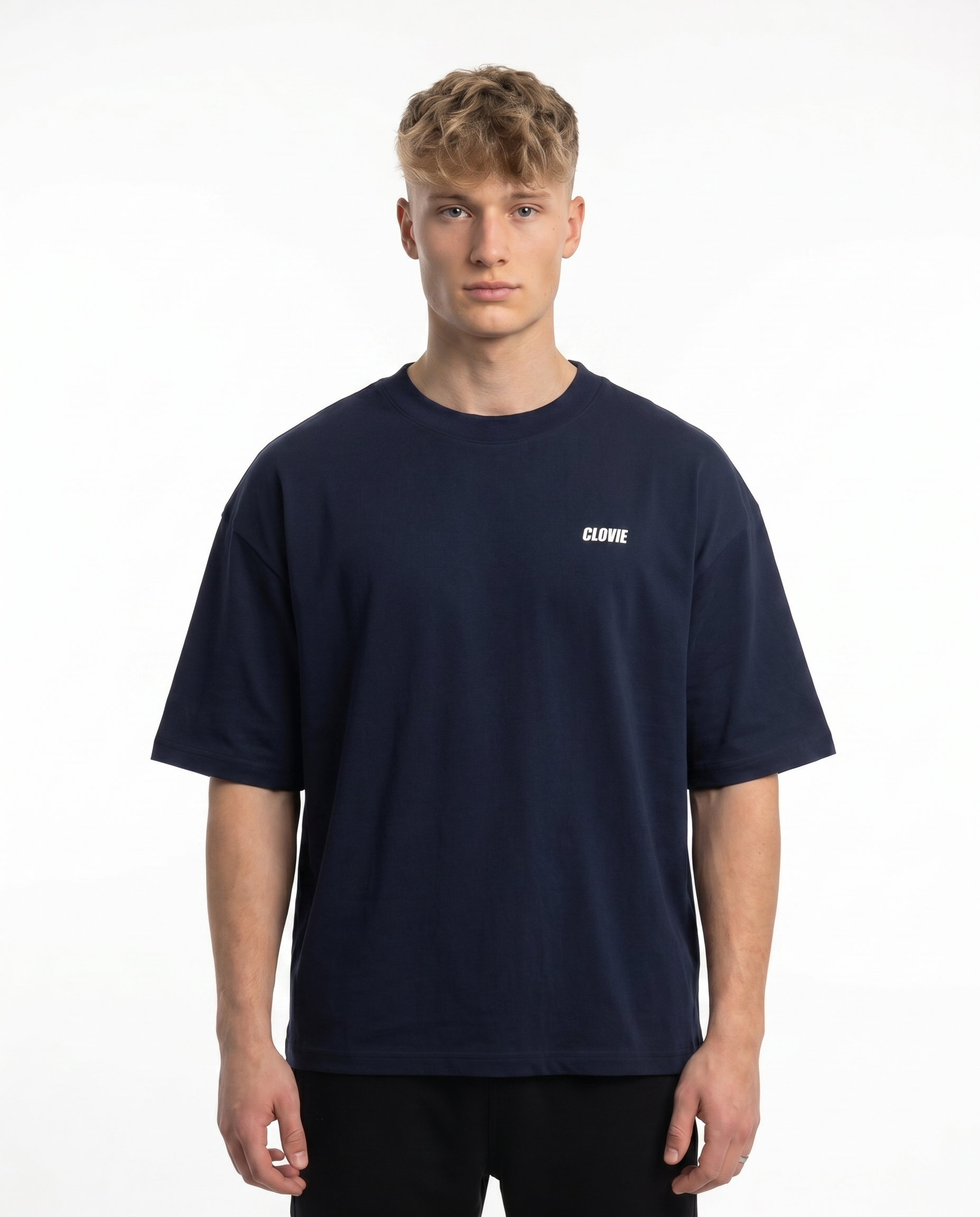 Bombs Oversized Tee French Navy - model front