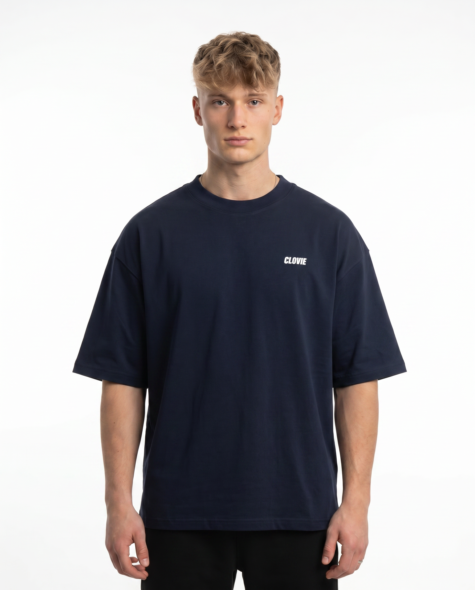 Happy pills Oversized Tee French Navy - model front