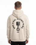 Born to ride Oversized Hoodie White Sand - model back print