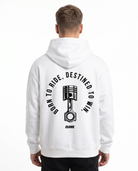 Born to ride Oversized Hoodie White - model back print