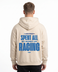 I spent all my money on racing Zip Hoodie White Sand - model back print