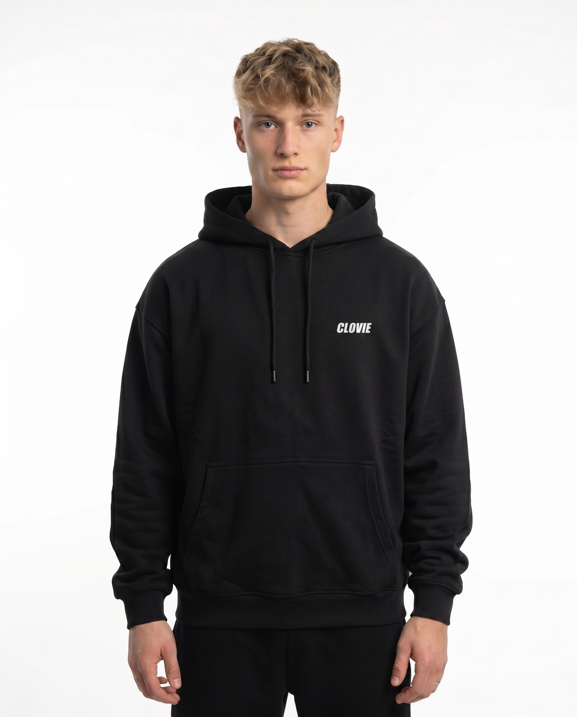 If you see da police Hoodie Jet Black - model front