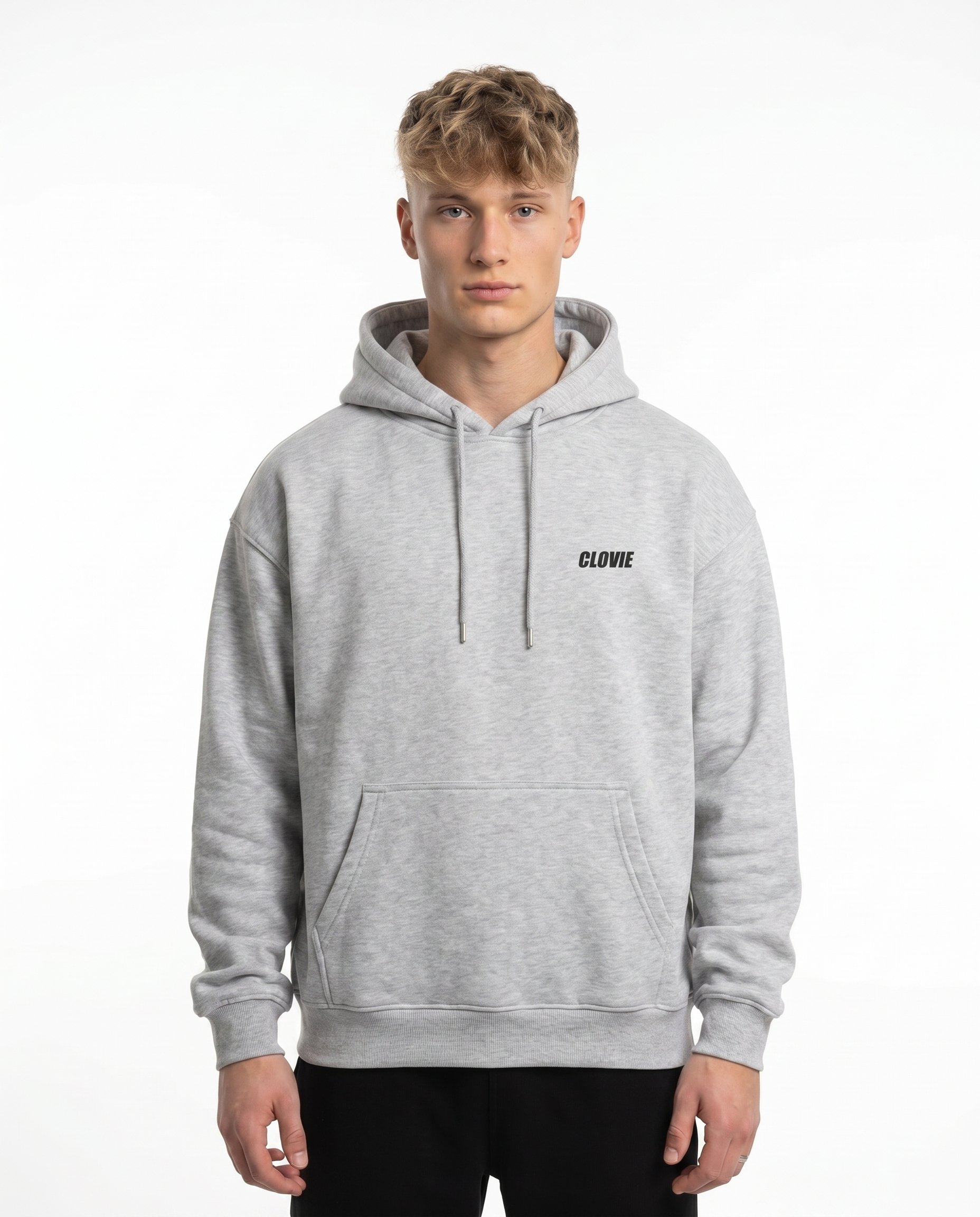 If you see da police Hoodie Heather Grey - model front