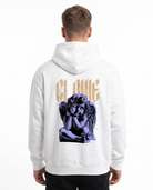 Angel Oversized Hoodie White - model back print
