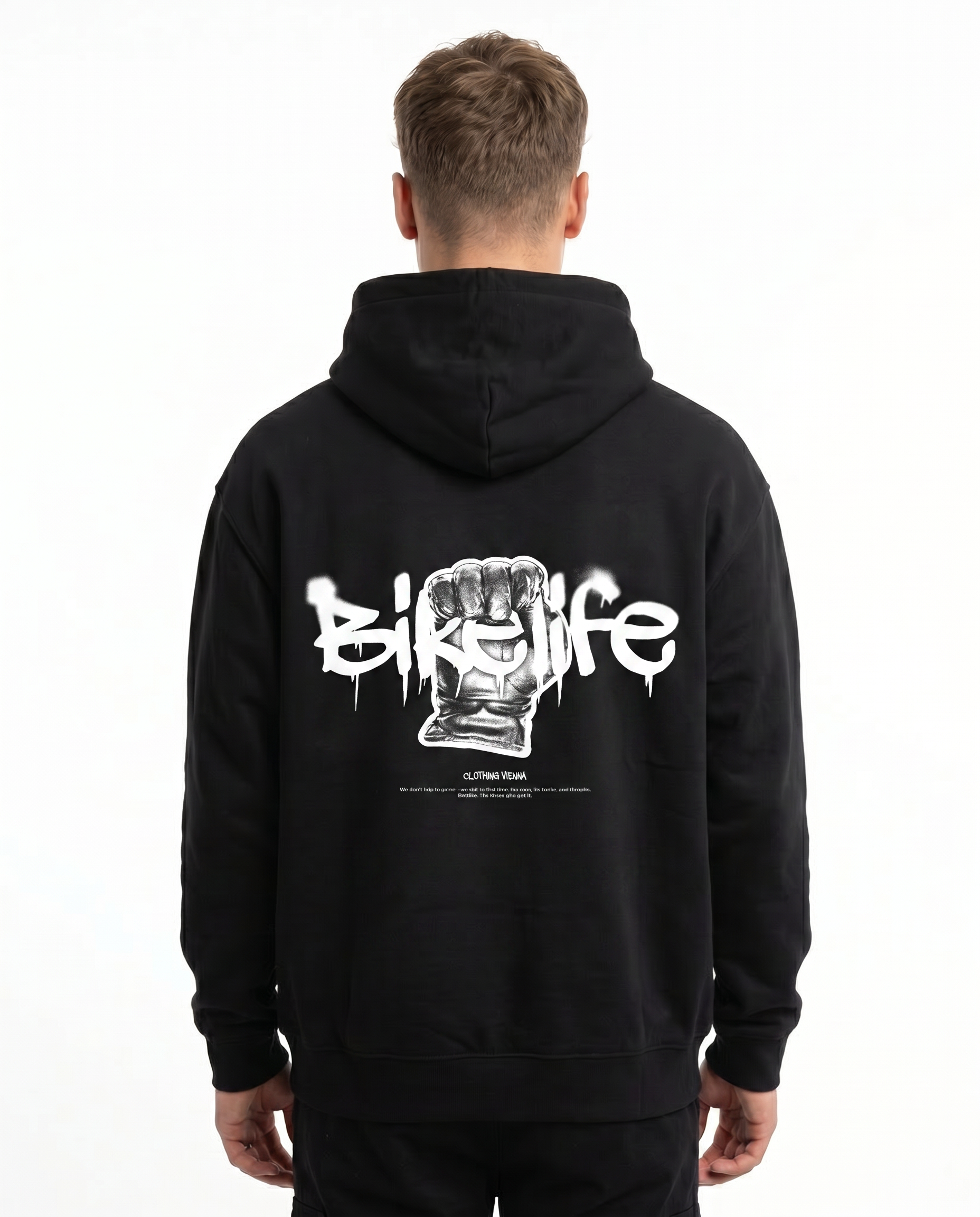 Bikelife Black - model back print