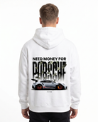 Need money for porsche Hoodie White - model back print