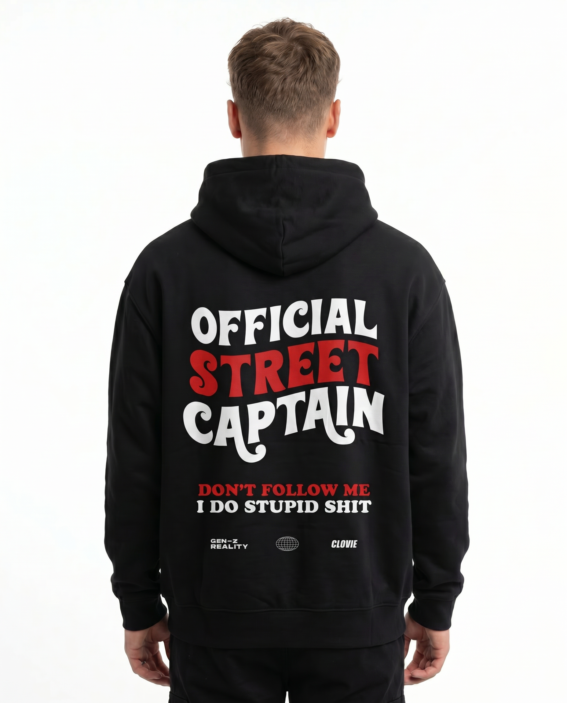 Official street captain OVS Zip Black - model back print (reused twin)