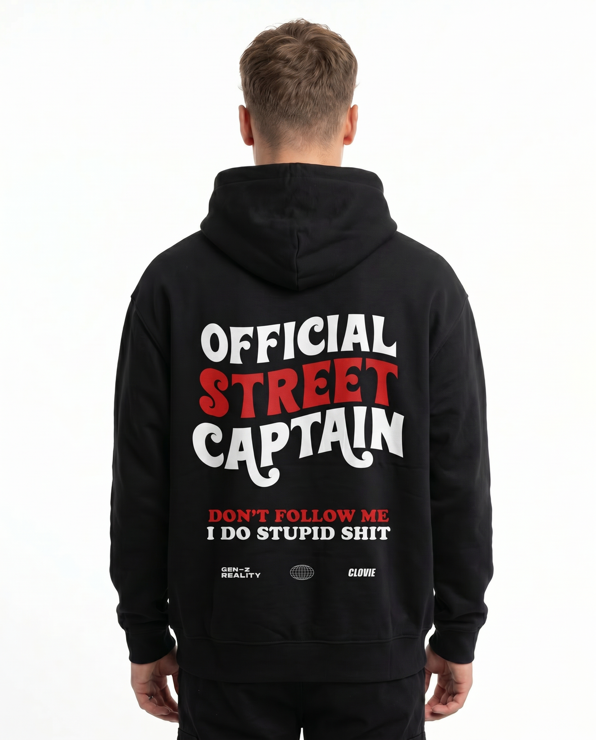 Official street captain OVS Zip Black - model back print (reused twin)