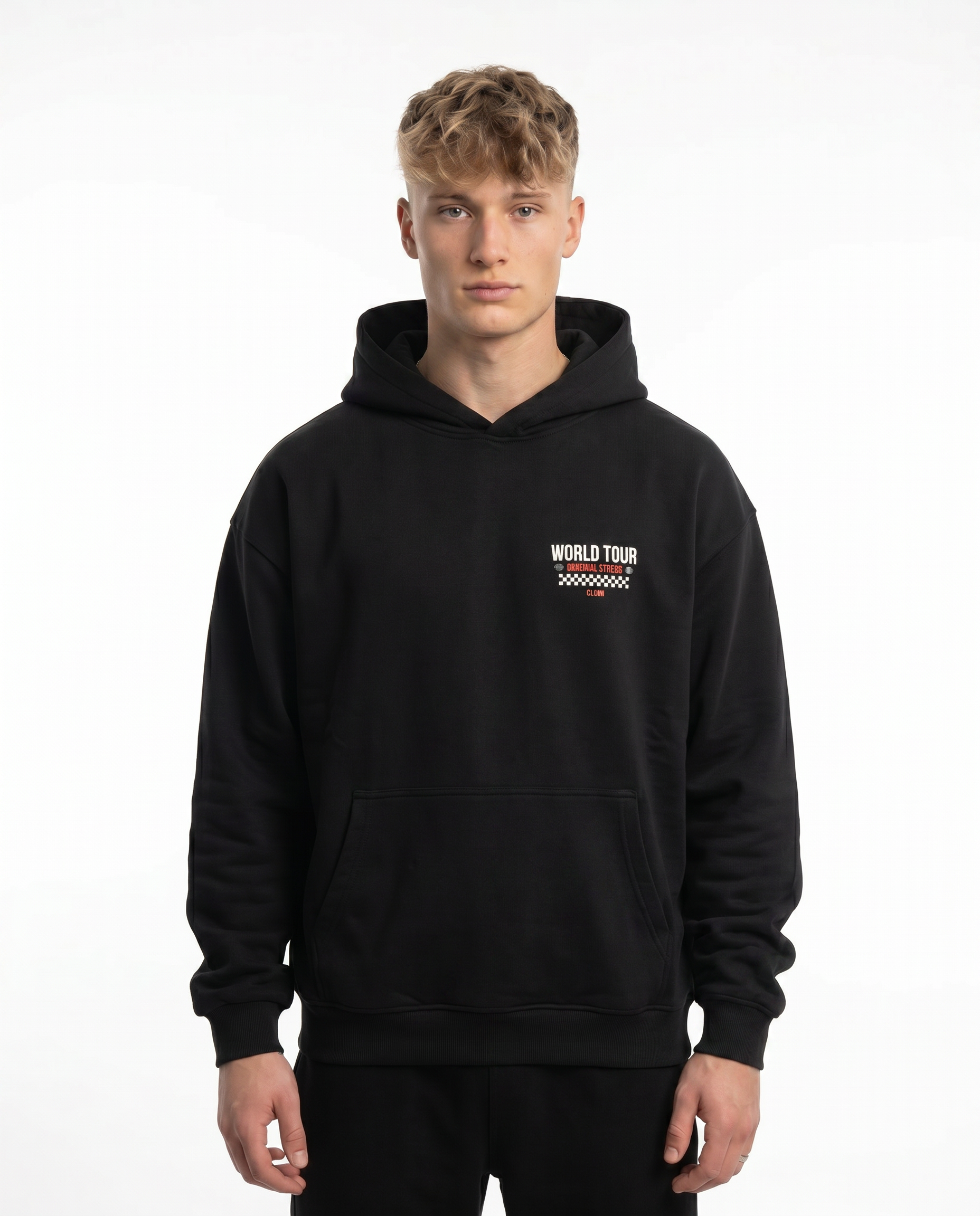 Official street captain OVS Hoodie Black - model front (reused twin)