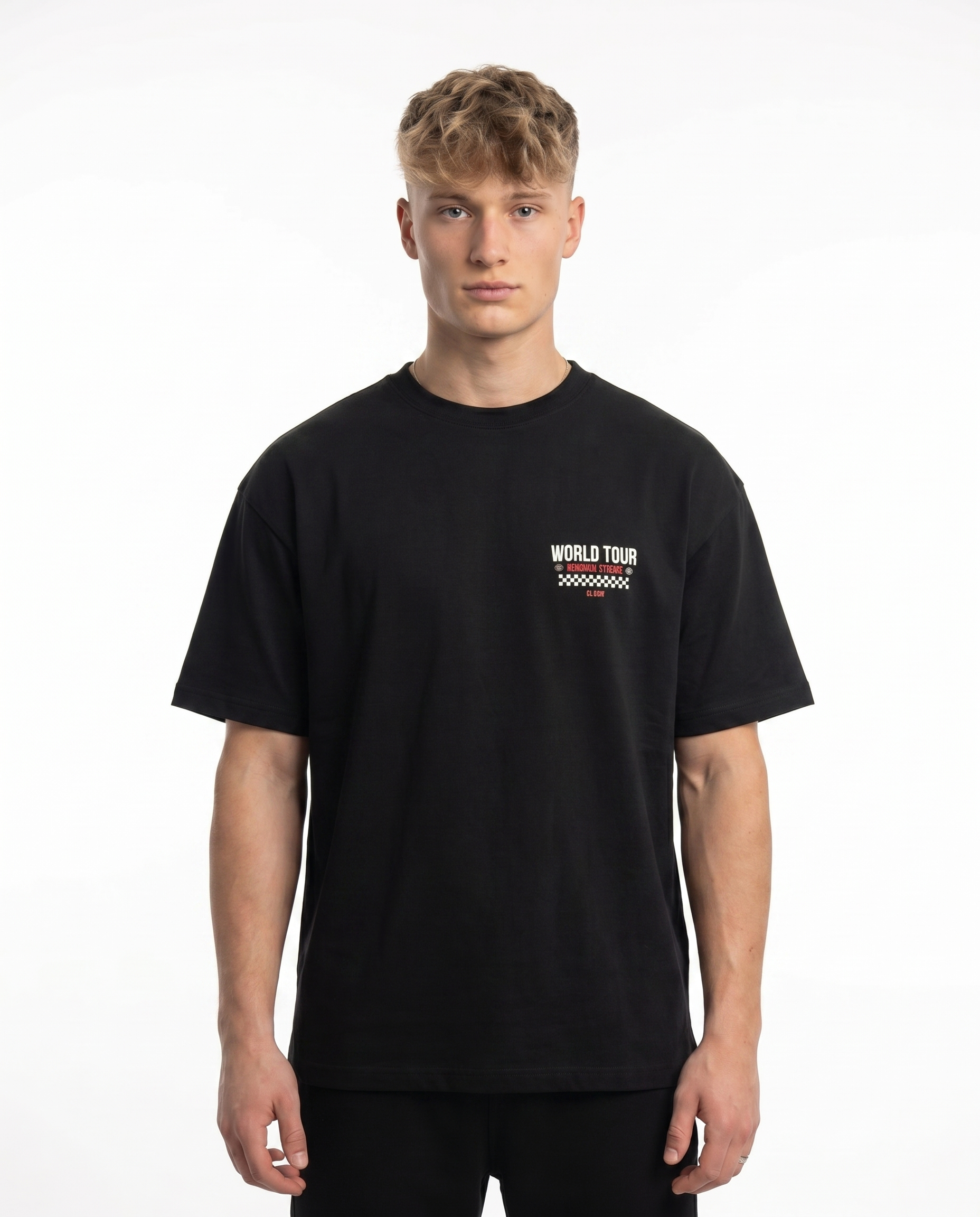 Official street captain OVS Tee Black - model front (reused twin)