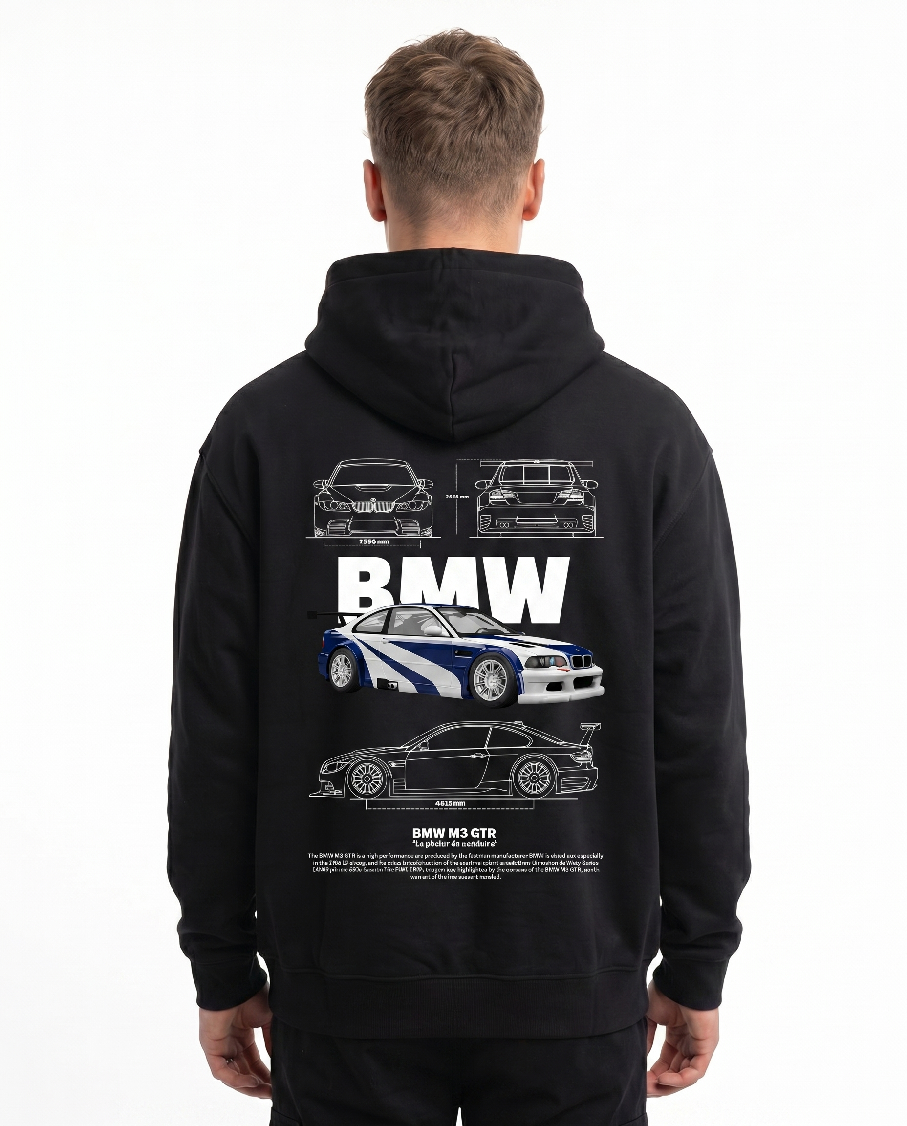 BMW M3 GTR Zip Black - model back print