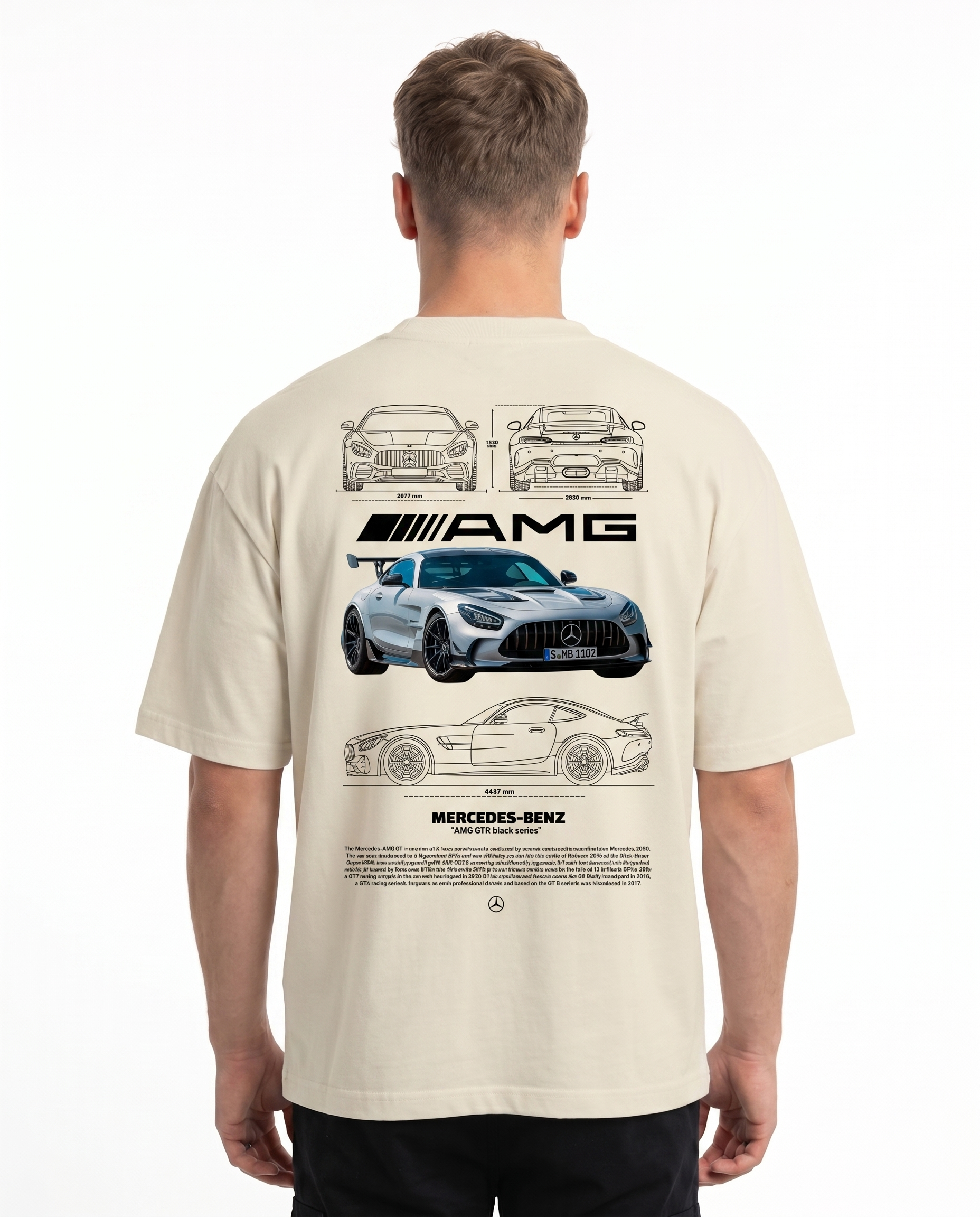 Mercedes-Benz AMG GT OVS Tee Natural Raw - model back print