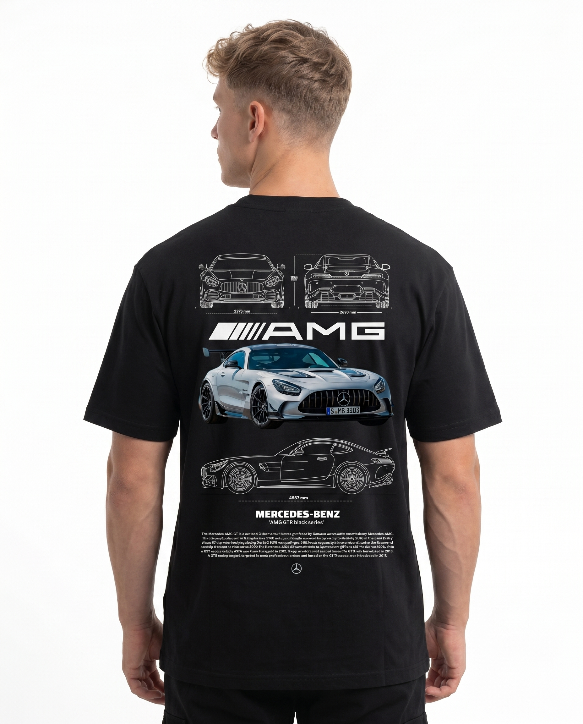 Mercedes-Benz AMG GT Std Tee Black - model back print