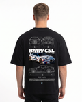 BMW CSL 3.0 OVS Tee Black - model back print