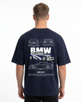 BMW M3 GTR OVS Tee French Navy - model back print
