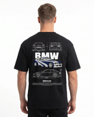 BMW M3 GTR Std Tee Black - model back print