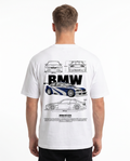 BMW M3 GTR Std Tee White - model back print