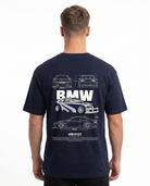 BMW M3 GTR Std Tee French Navy - model back print