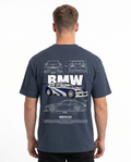 BMW M3 GTR Std Tee India Ink Grey - model back print
