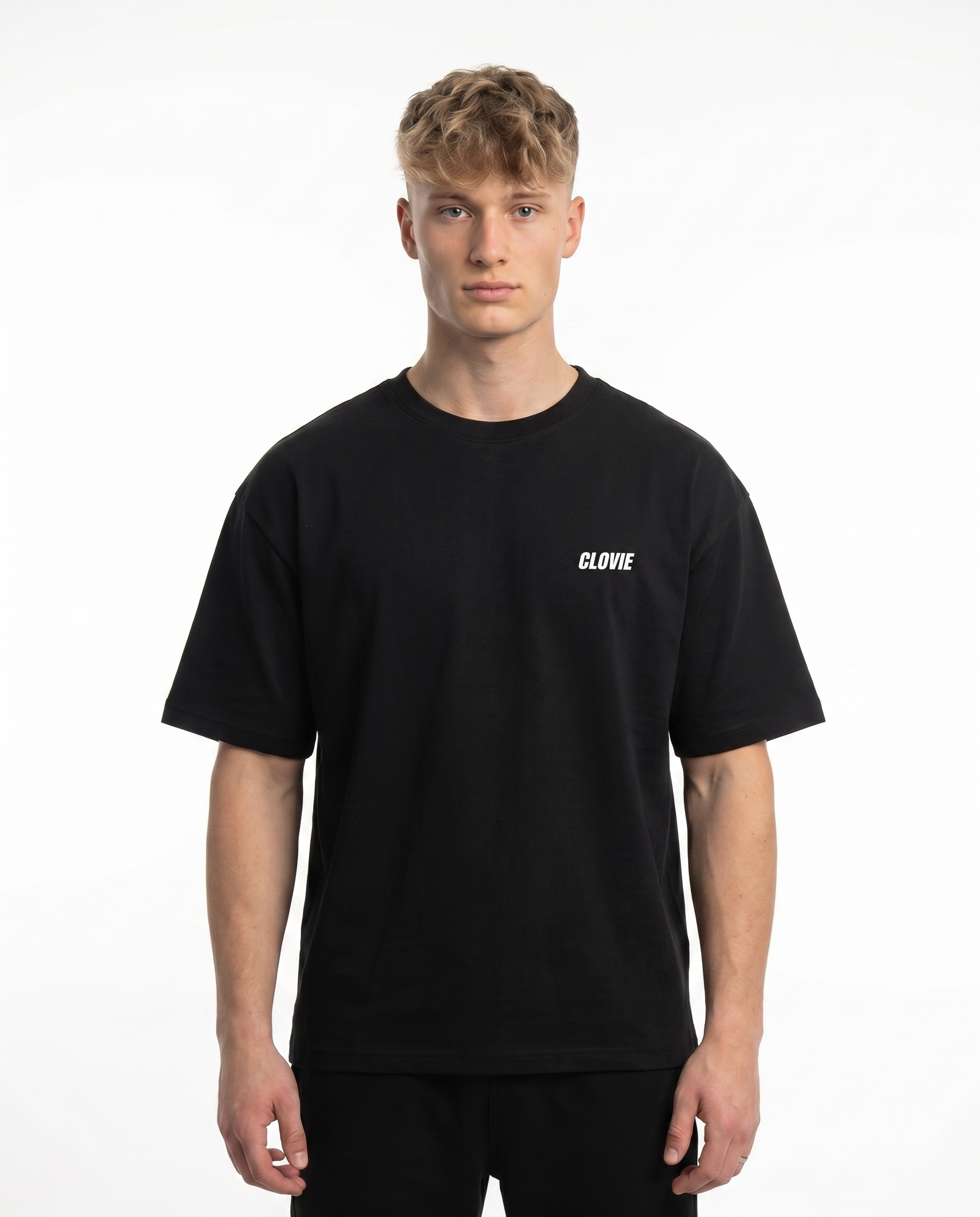 Text me when you're horny Oversized Tee Black Front