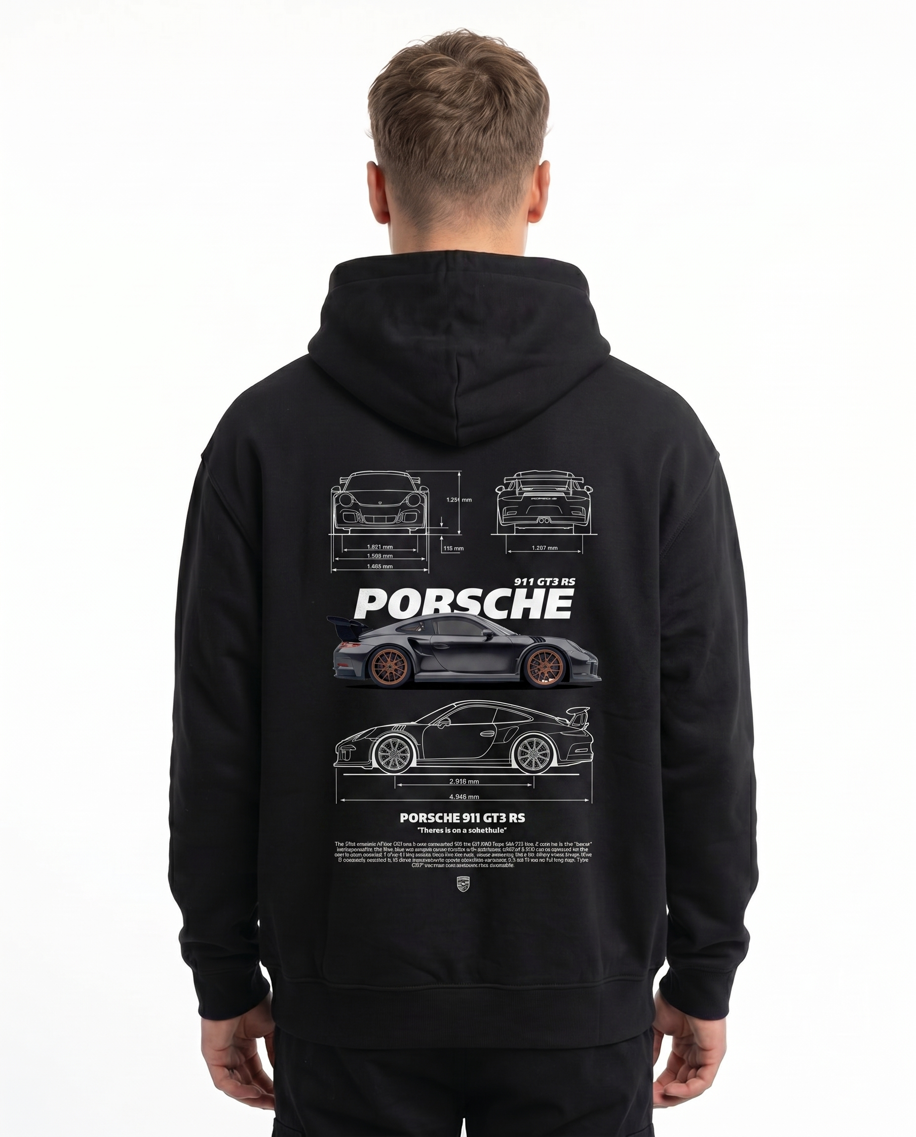 Porsche 911 GT3 RS Hoodie Jet Black Back