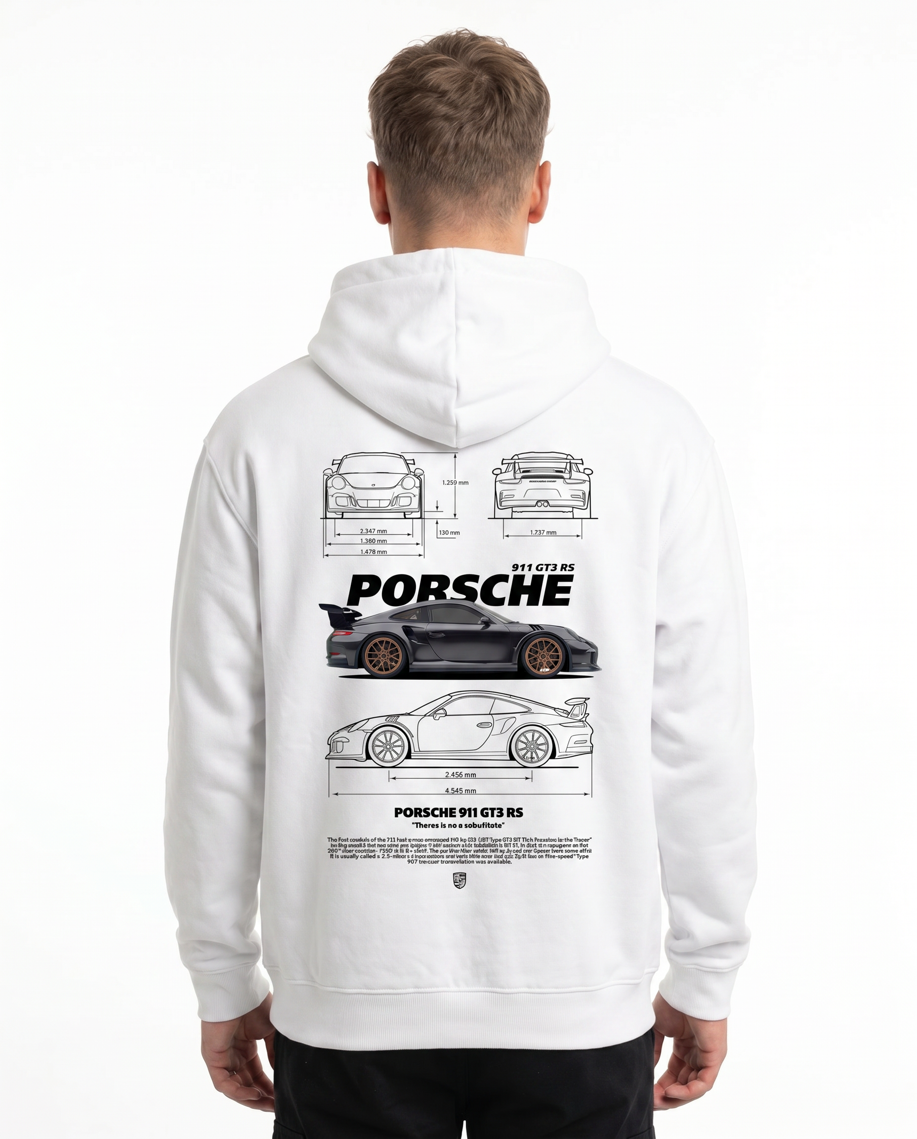 Porsche 911 GT3 RS Hoodie Arctic White Back