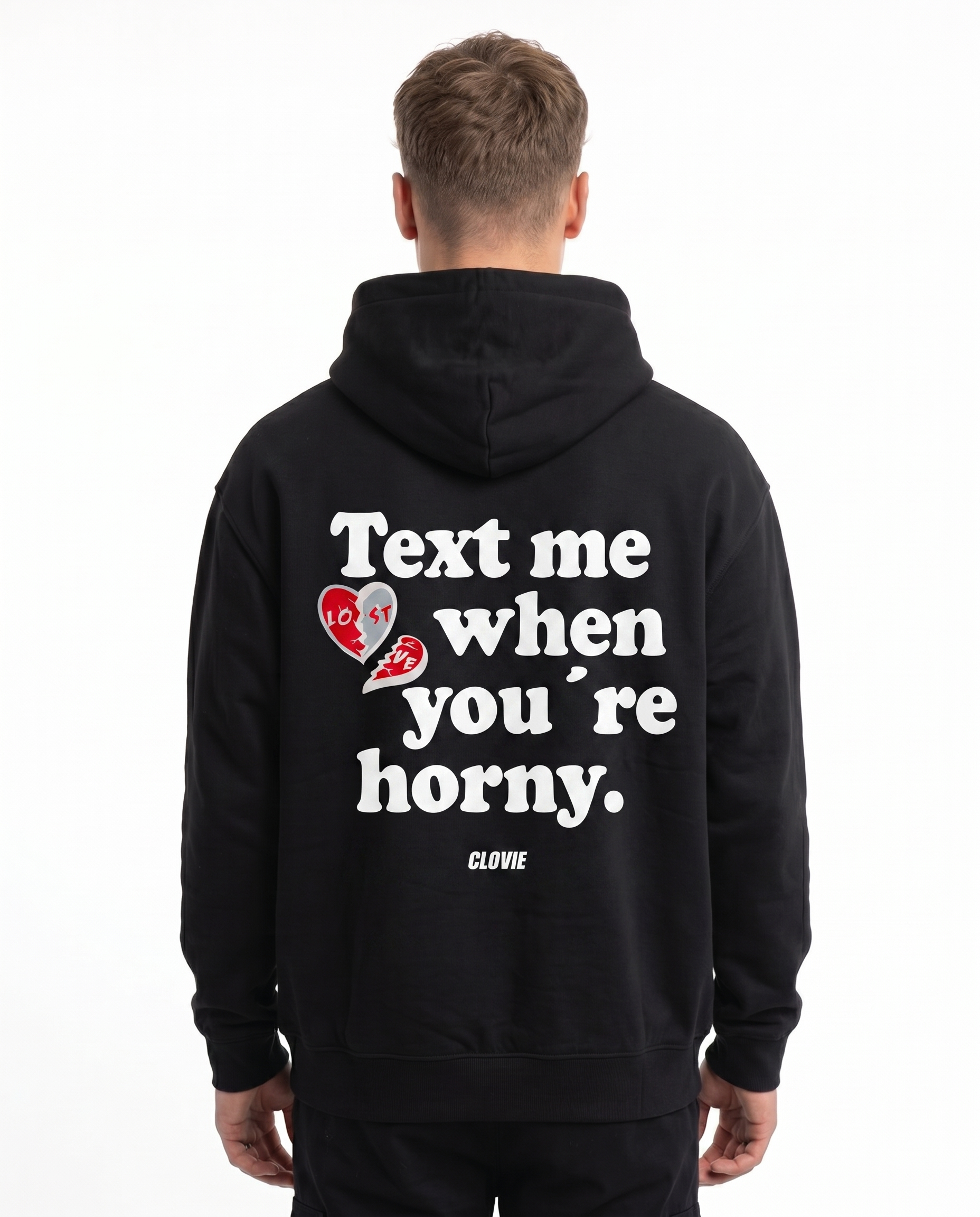 Text me Hoodie Jet Black Back