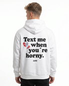 Text me Hoodie Arctic White Back