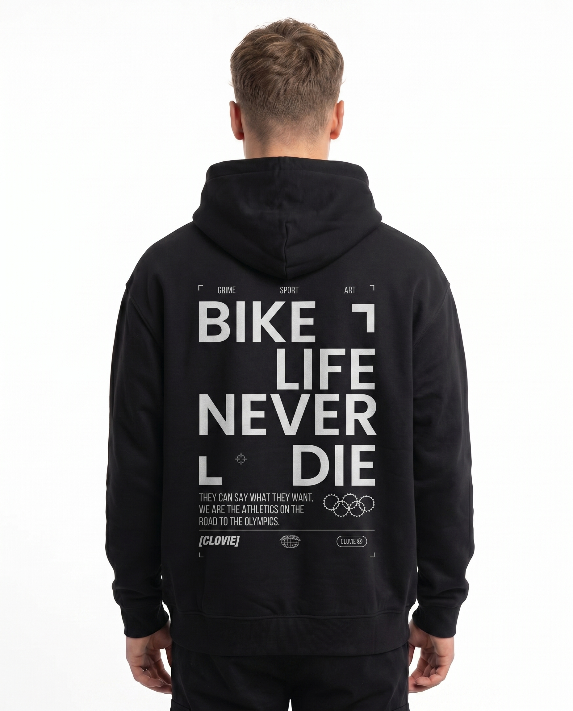Bike life Hoodie Jet Black Back