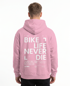 Bike life Hoodie Baby Pink Back