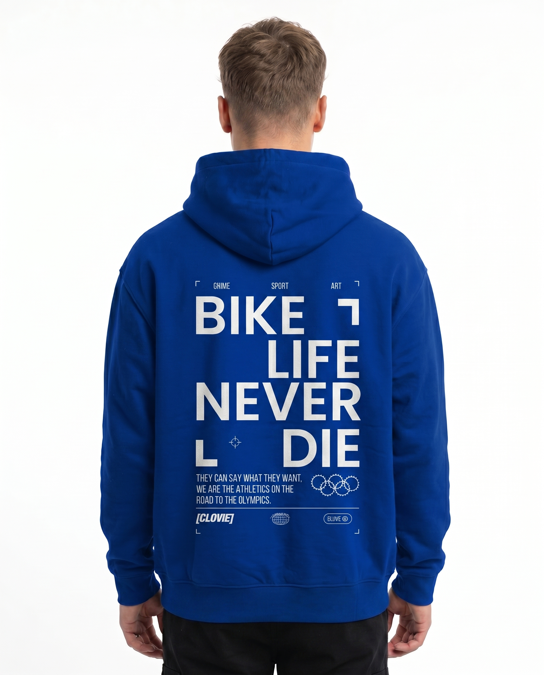 Bike life Hoodie Royal Blue Back