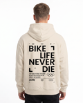 Bike life Oversized Hoodie White Sand Back