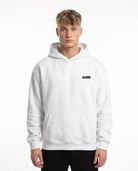 Porsche 911 GT3 RS Oversized Hoodie White - model front CLOVIE (reuse library)
