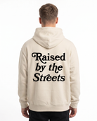 Raised by the streets OVS Hoodie White Sand Back