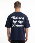 Raised by the streets Oversized Tee French Navy Back