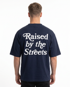 Raised by the streets Oversized Tee French Navy Back