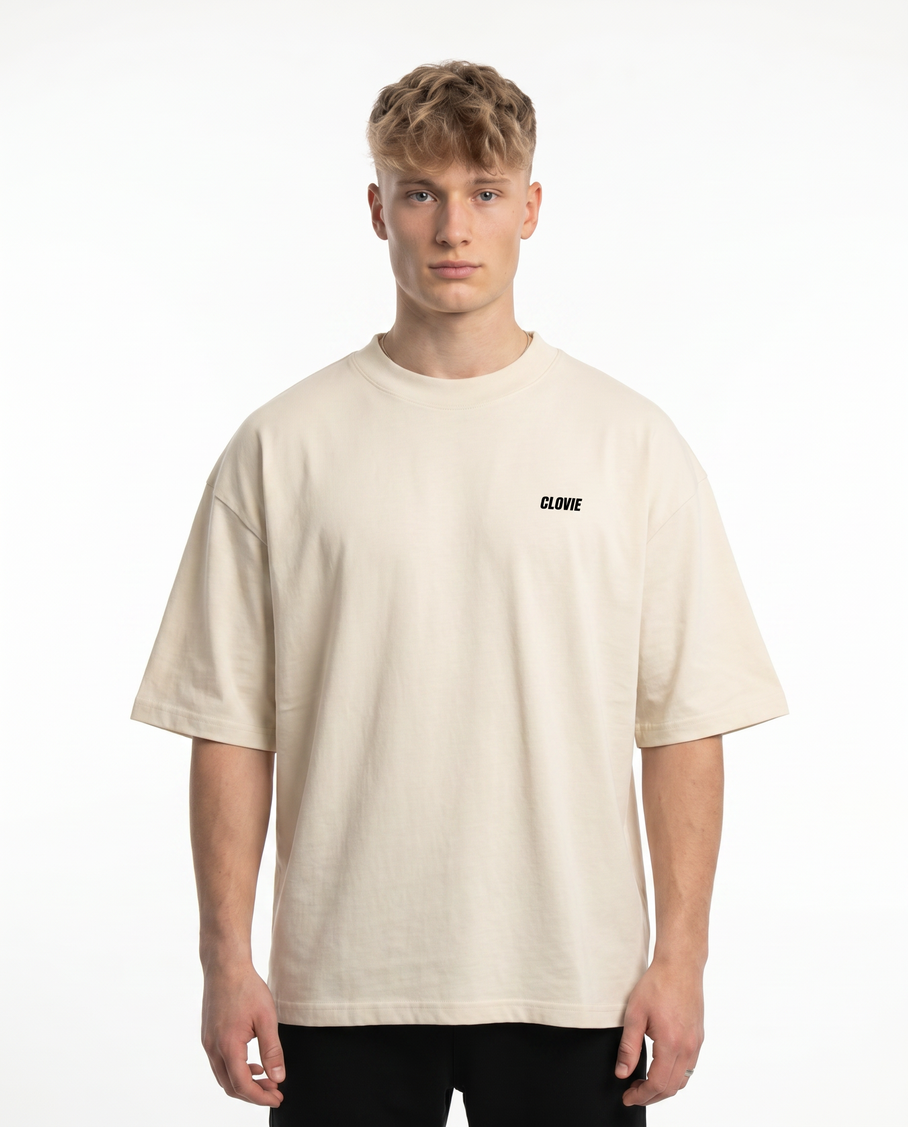 Raised by the streets Oversized Tee Natural Raw Front