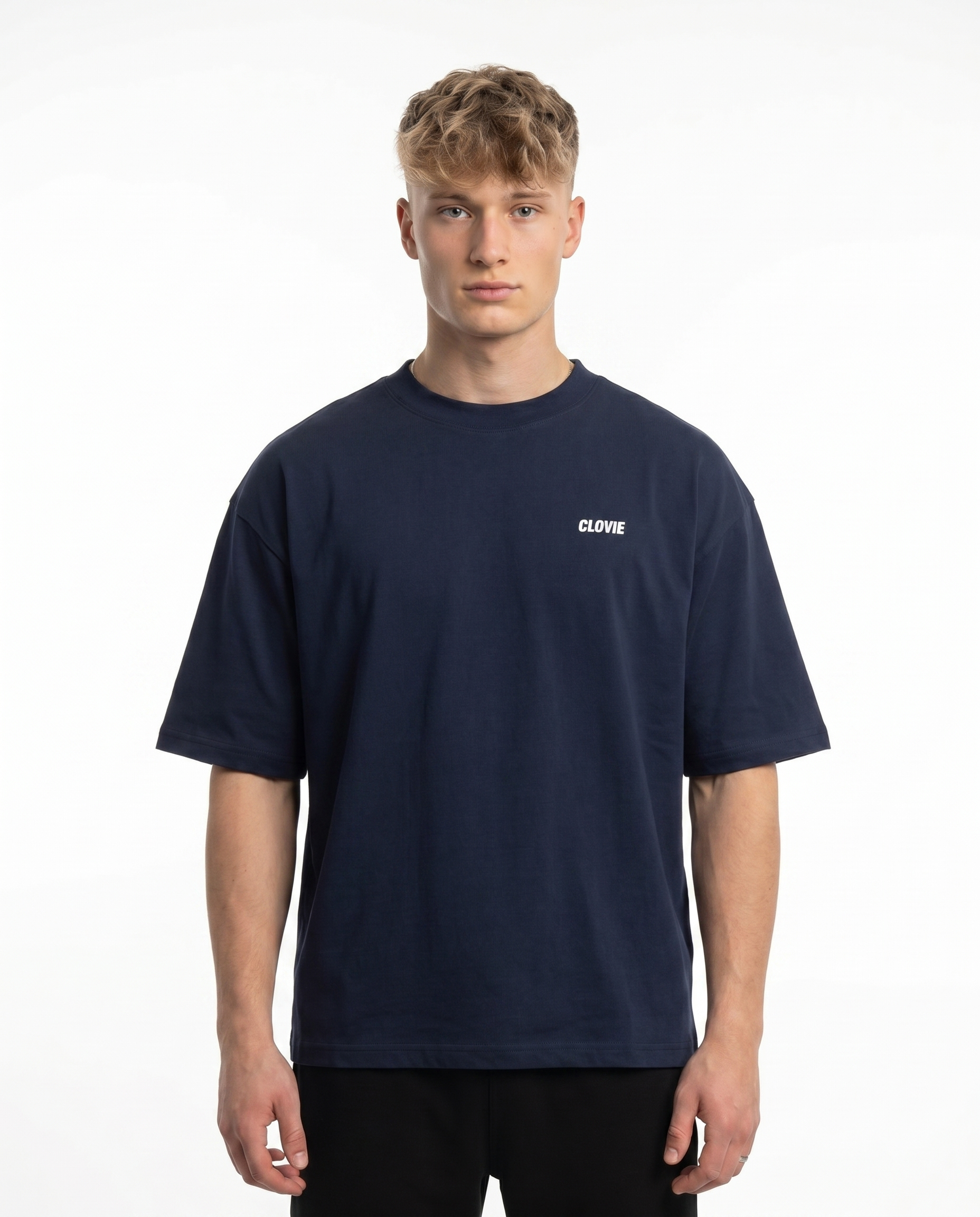 Raised by the streets Oversized Tee French Navy Front