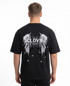 Angel wings Oversized Tee Black Back