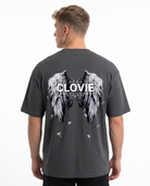 Angel wings Oversized Tee Charcoal Back