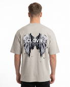 Angel wings Oversized Tee Grey Back