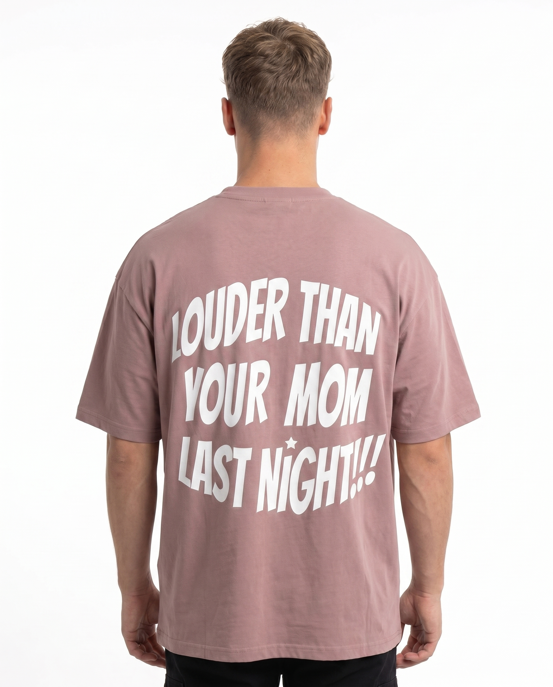 Louder Dusk Rose back text